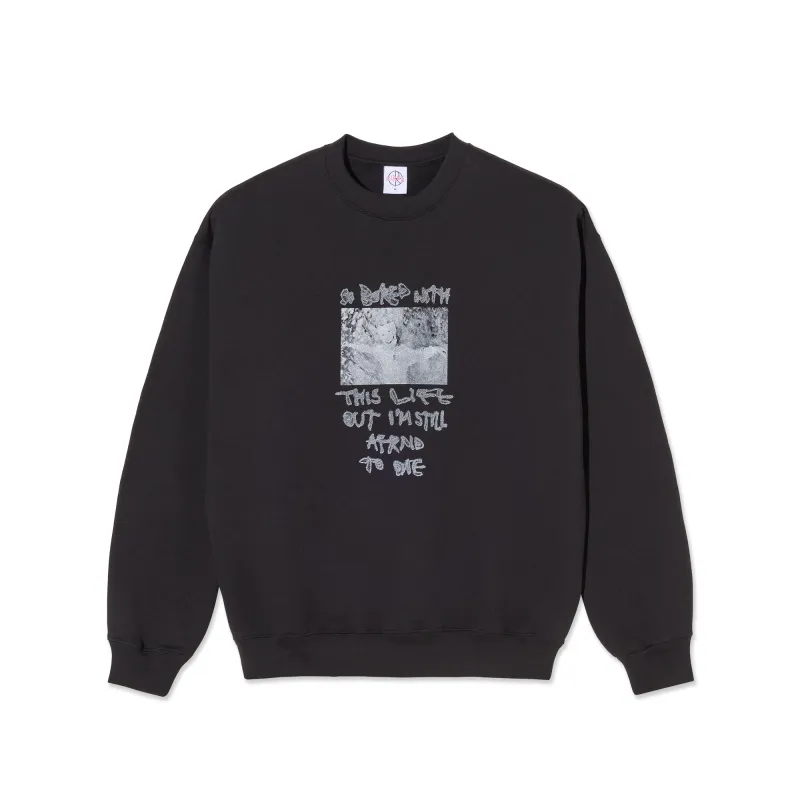 Dave Crewneck | So Bored (Black) sold by Polar Skate