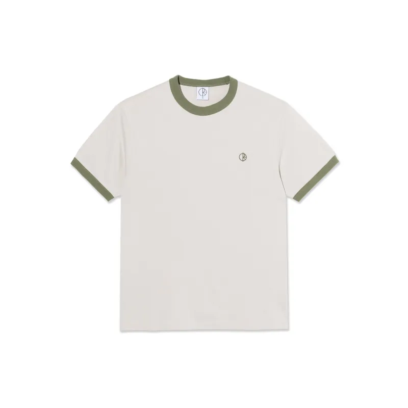 Ringer Tee - Pale Taupe/Army Green made by Polar Skate
