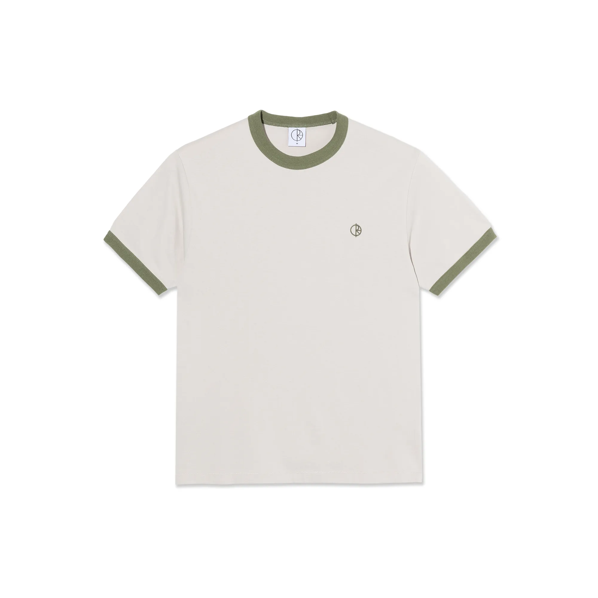 Ringer Tee - Pale Taupe/Army Green sold by Polar Skate