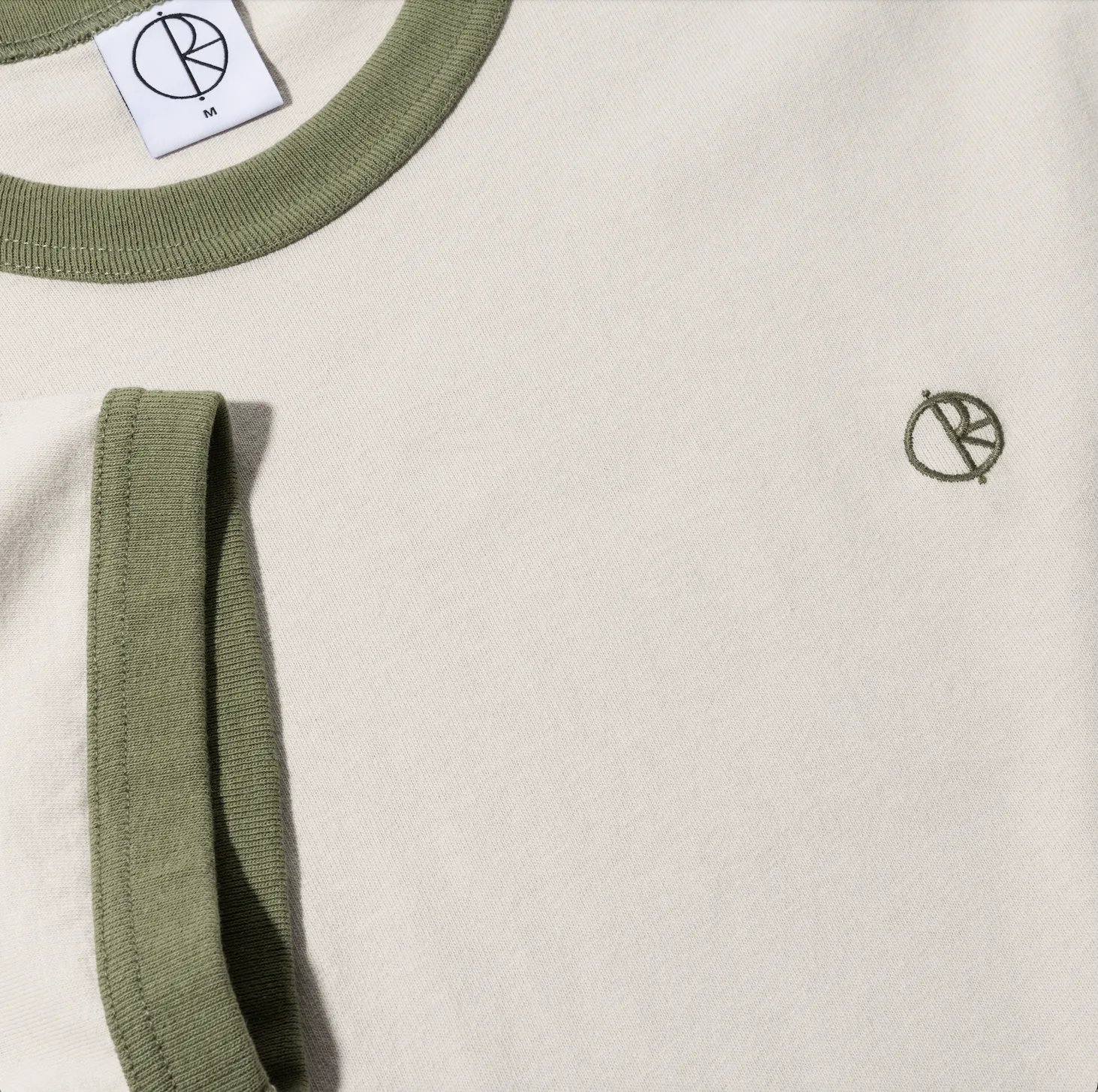 Ringer Tee - Pale Taupe/Army Green sold by Polar Skate product image thumbnail 3