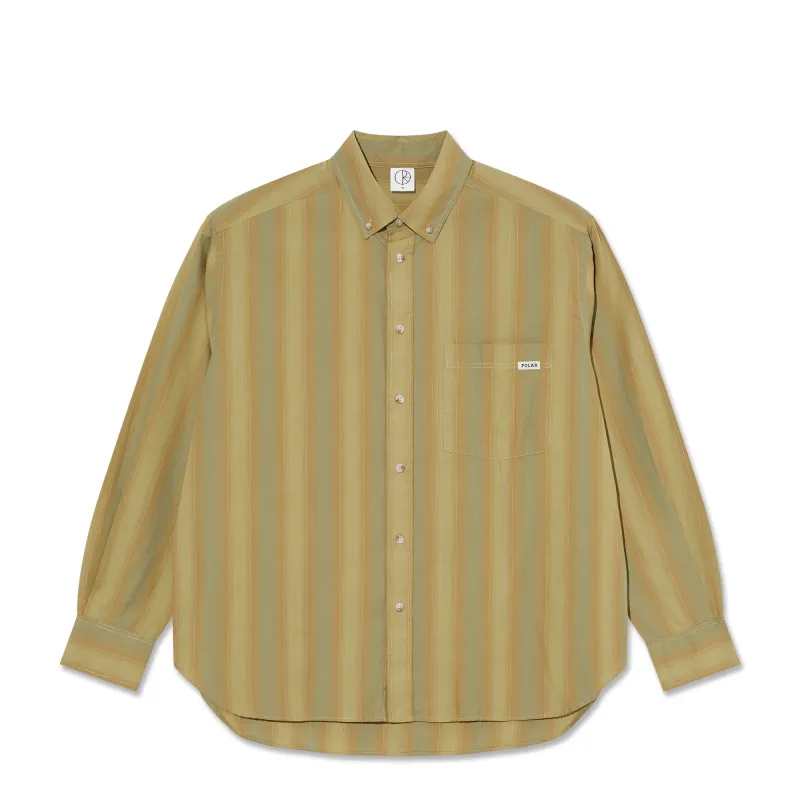 Ben LS Shirt - Green Stripe sold by Polar Skate