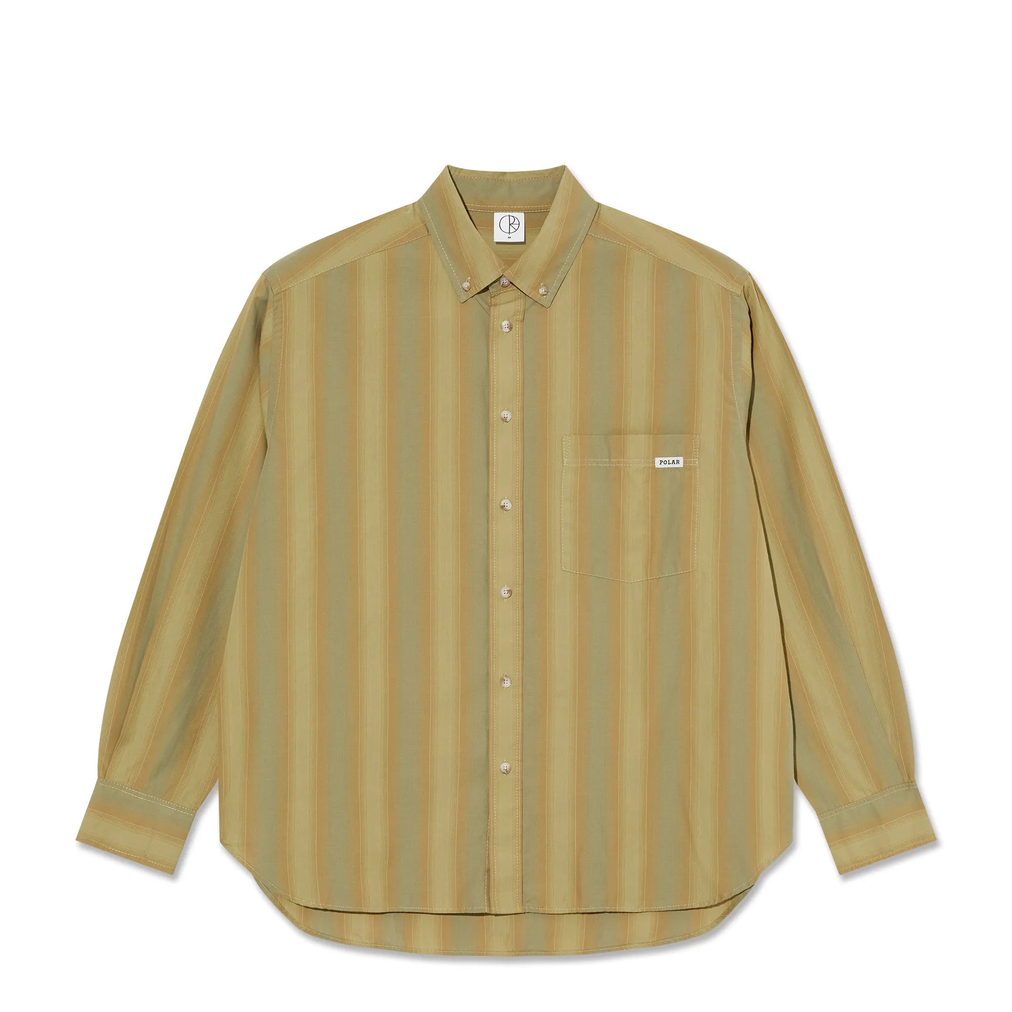 Ben LS Shirt - Green Stripe sold by Polar Skate