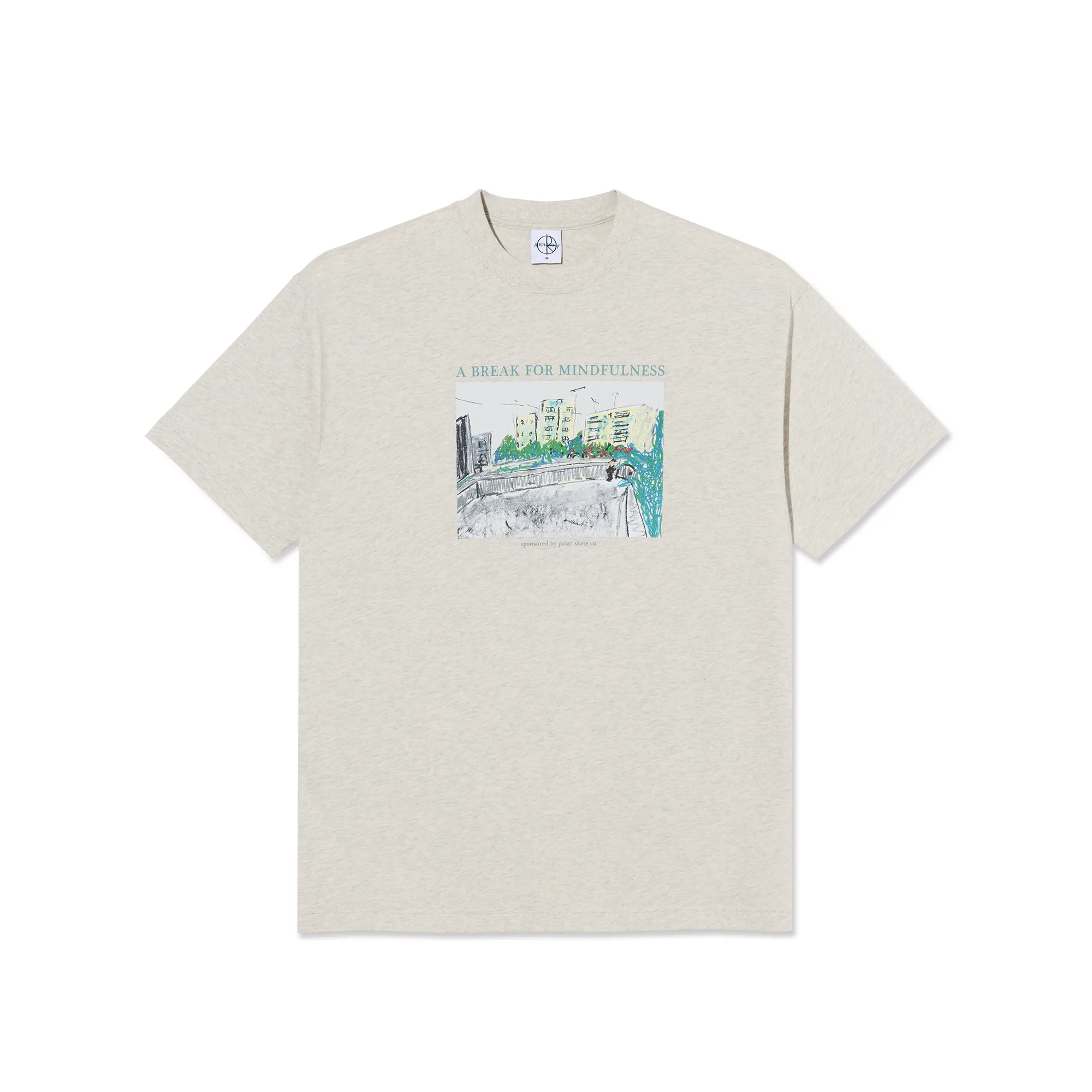 Tee | Mindfulness - Ivory Grey Melange sold by Polar Skate