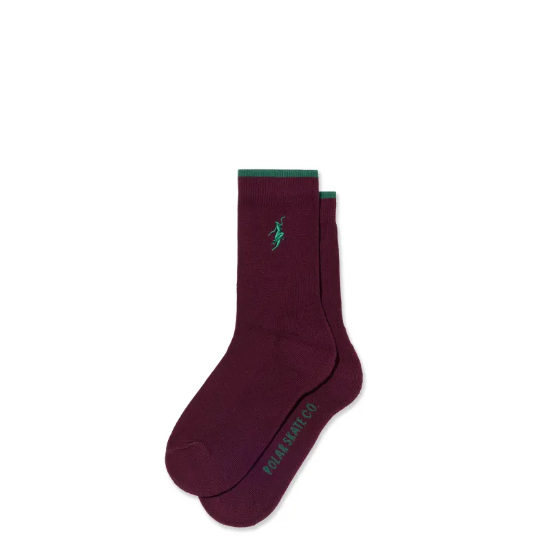 Business Socks | No Complies Forever - Bordeaux/Green made by Polar Skate