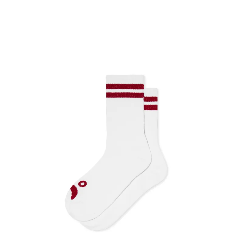 Rib Socks | Happy Sad - White/Red made by Polar Skate