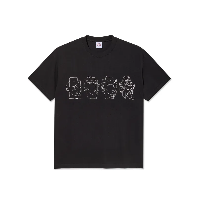 Contrast Tee | 8 Heads - Black/White made by Polar Skate