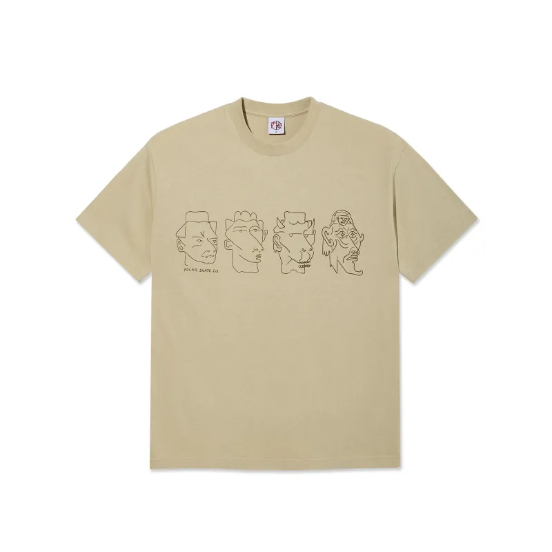Contrast Tee | 8 Heads - Sand/Brown made by Polar Skate