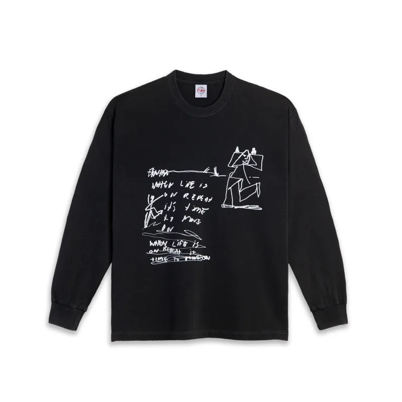 LS Tee | On Repeat - Silver Black made by Polar Skate