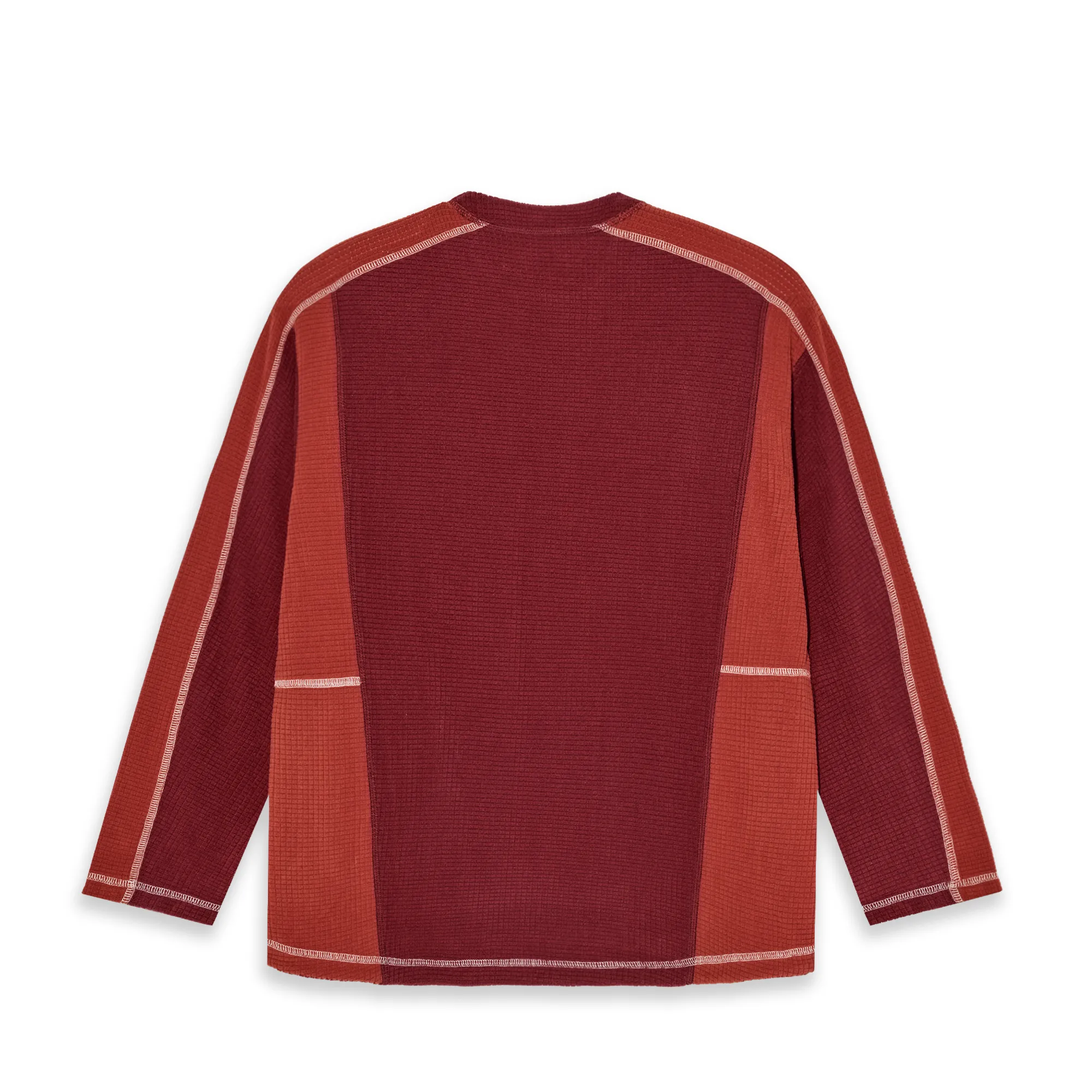 Grid Fleece Sweater - Red/Orange sold by Polar Skate product image thumbnail 2