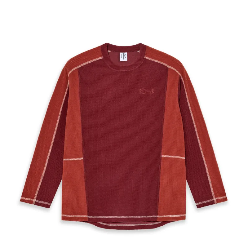 Grid Fleece Sweater - Red/Orange made by Polar Skate