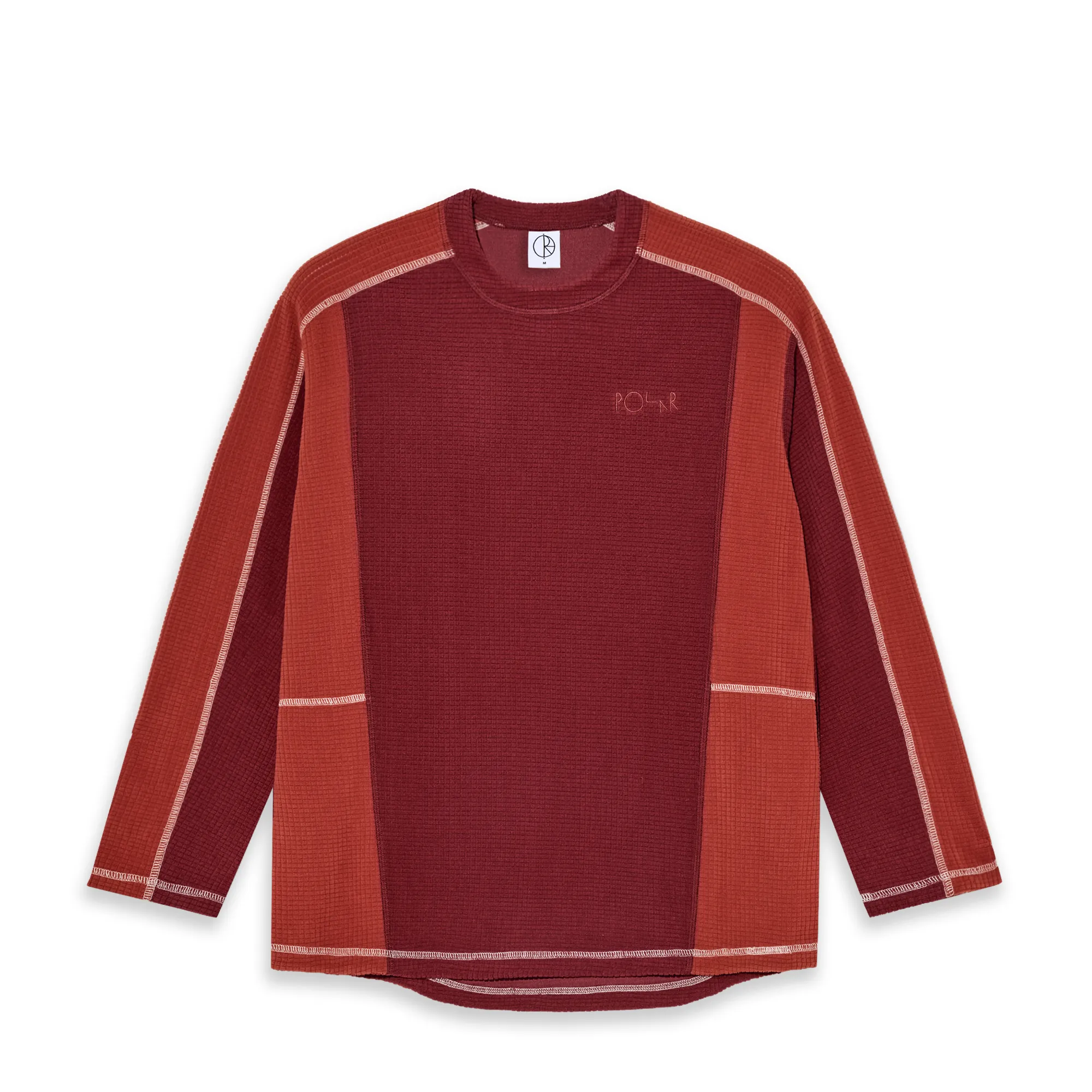 Grid Fleece Sweater - Red/Orange sold by Polar Skate