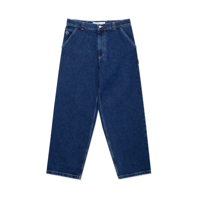 Big Boy Work Pants - Dark Blue w/ White Stitching made by Polar Skate