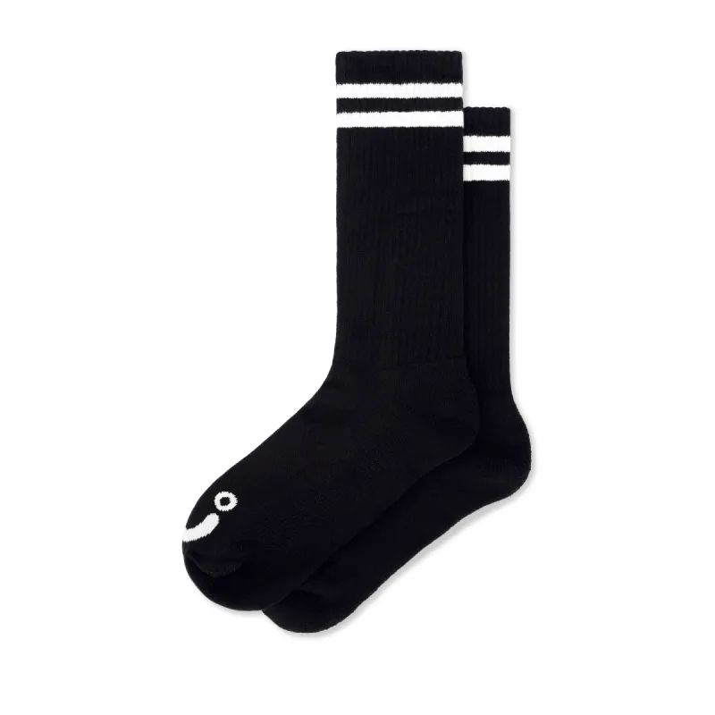 Rib Socks | Long | Happy Sad - Black sold by Polar Skate
