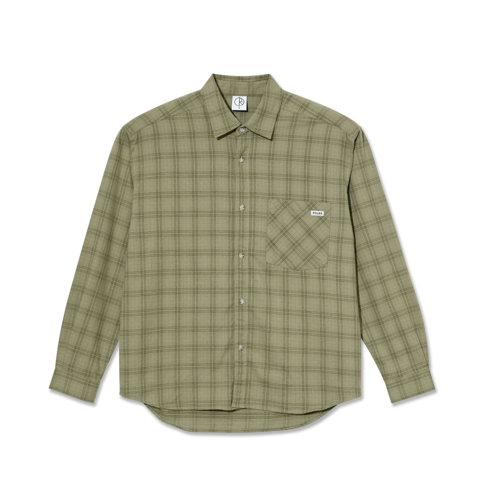 Mitchell LS Shirt | Flannel - Green / Beige sold by Polar Skate