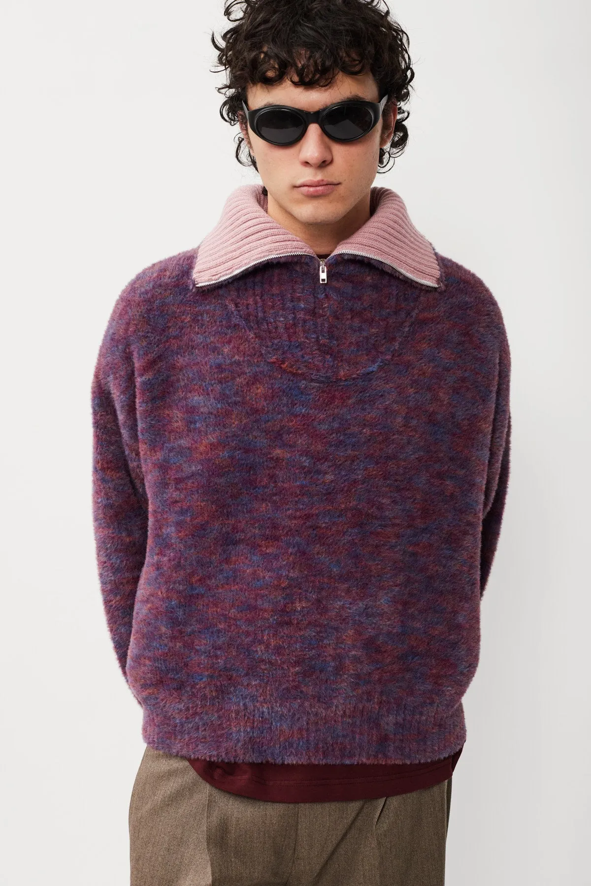 FLUFFY HIGHNECK HALF ZIP SWEATER sold by Bonsai product image thumbnail 3