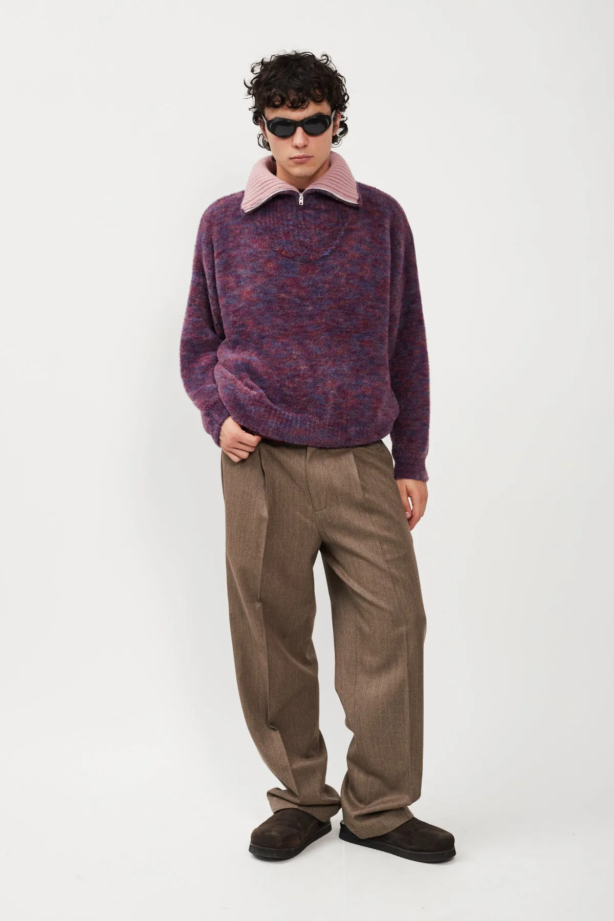 FLUFFY HIGHNECK HALF ZIP SWEATER sold by Bonsai product image thumbnail 5