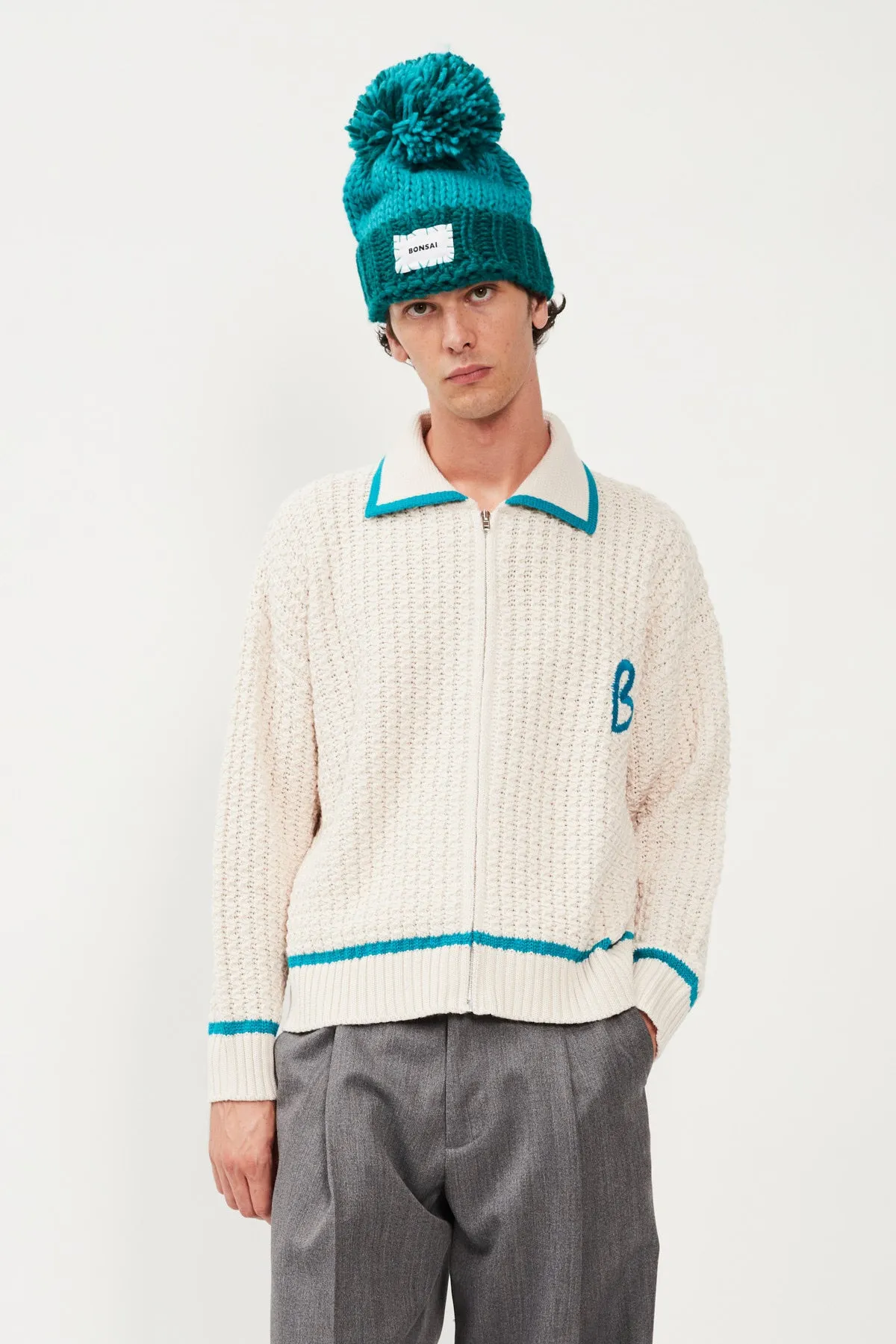 EMBROIDERY KNIT FULL ZIP JACKET sold by Bonsai product image thumbnail 2