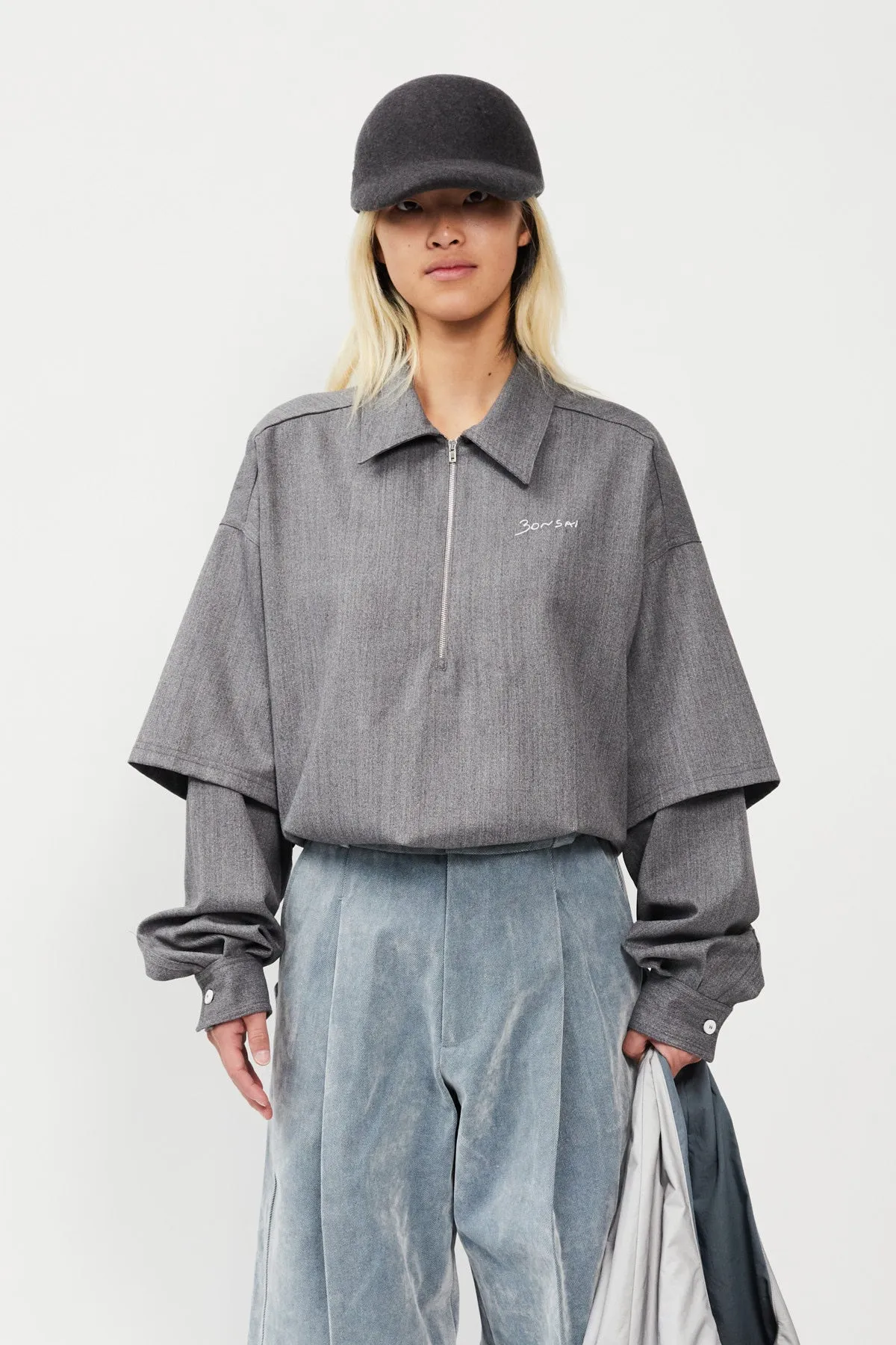 BASEBALL HALF ZIP SHIRT sold by Bonsai product image thumbnail 3