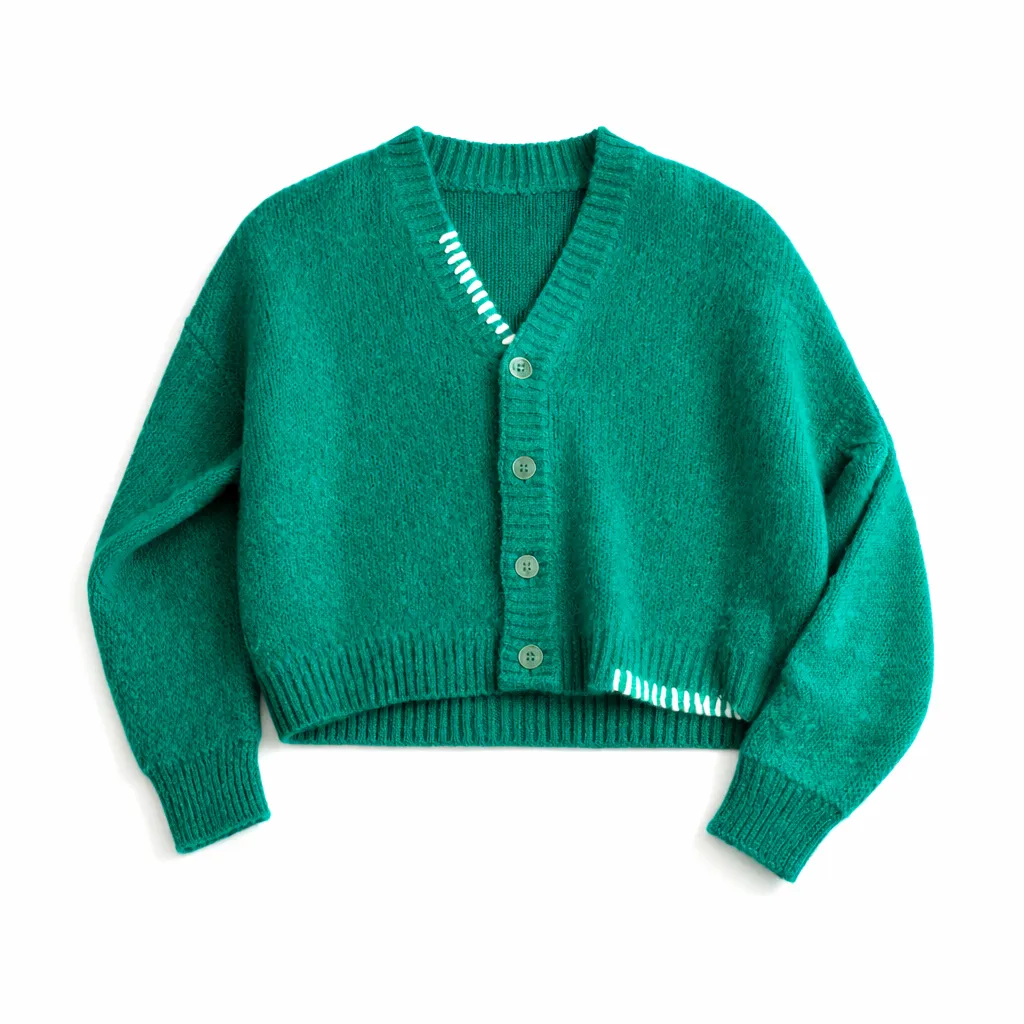 GREEN MOHAIR CARDIGAN SWEATER sold by Bonsai