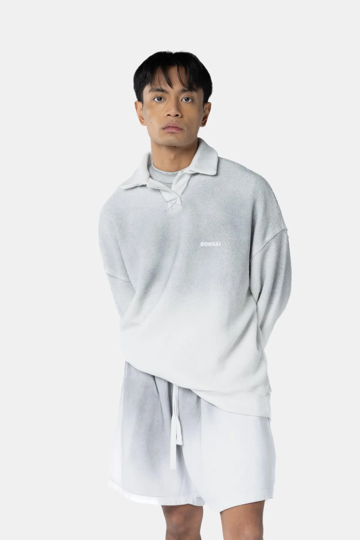 SPRAY DYED POLO SWEATSHIRT sold by Bonsai