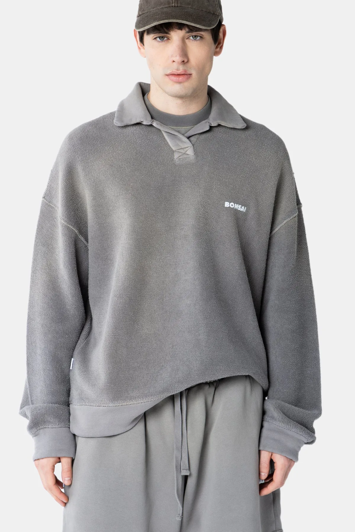 SPRAY DYED POLO SWEATSHIRT sold by Bonsai product image thumbnail 2