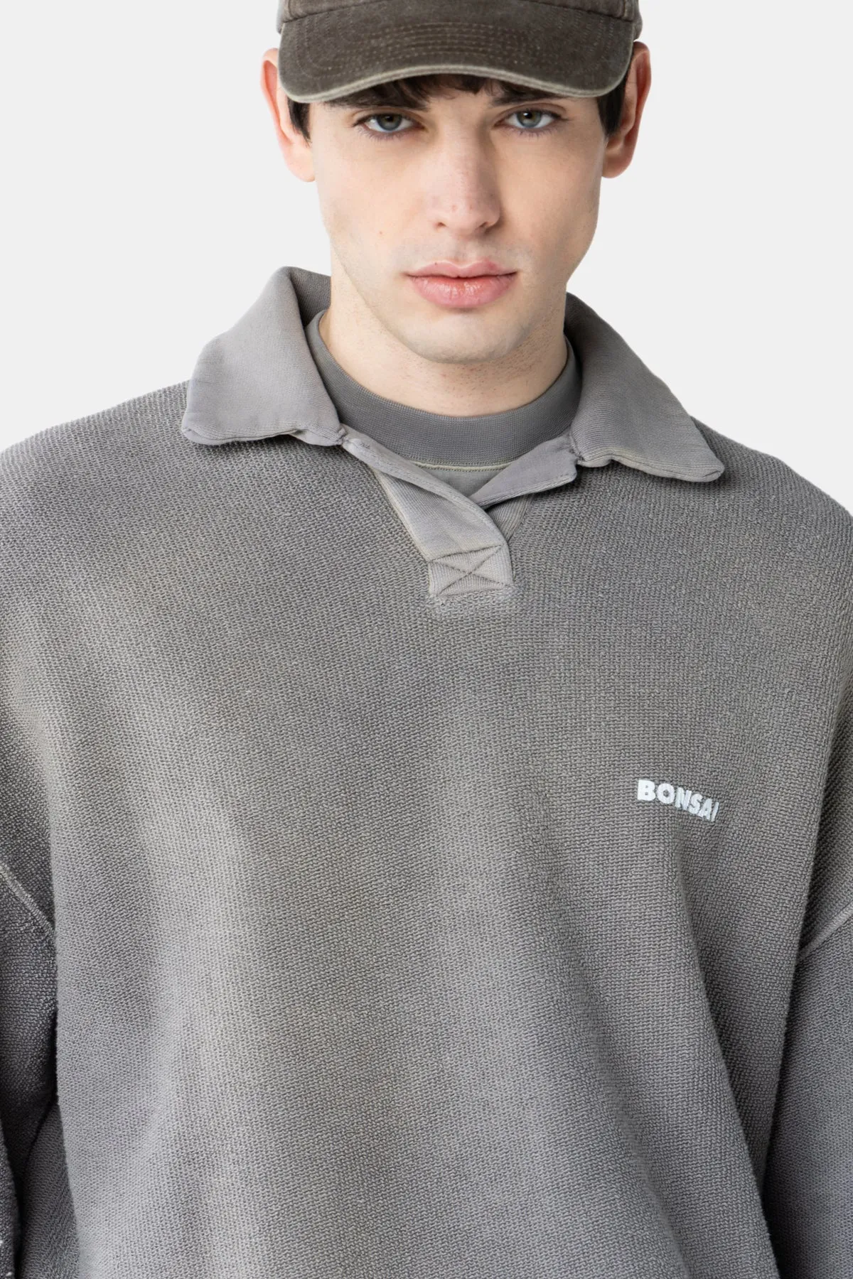 SPRAY DYED POLO SWEATSHIRT sold by Bonsai product image thumbnail 5