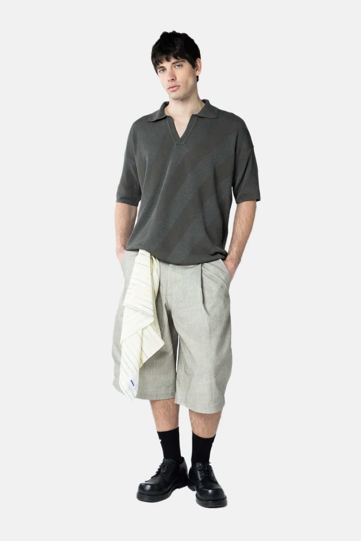 SHADOW STRIPE KNIT POLO sold by Bonsai product image thumbnail 2