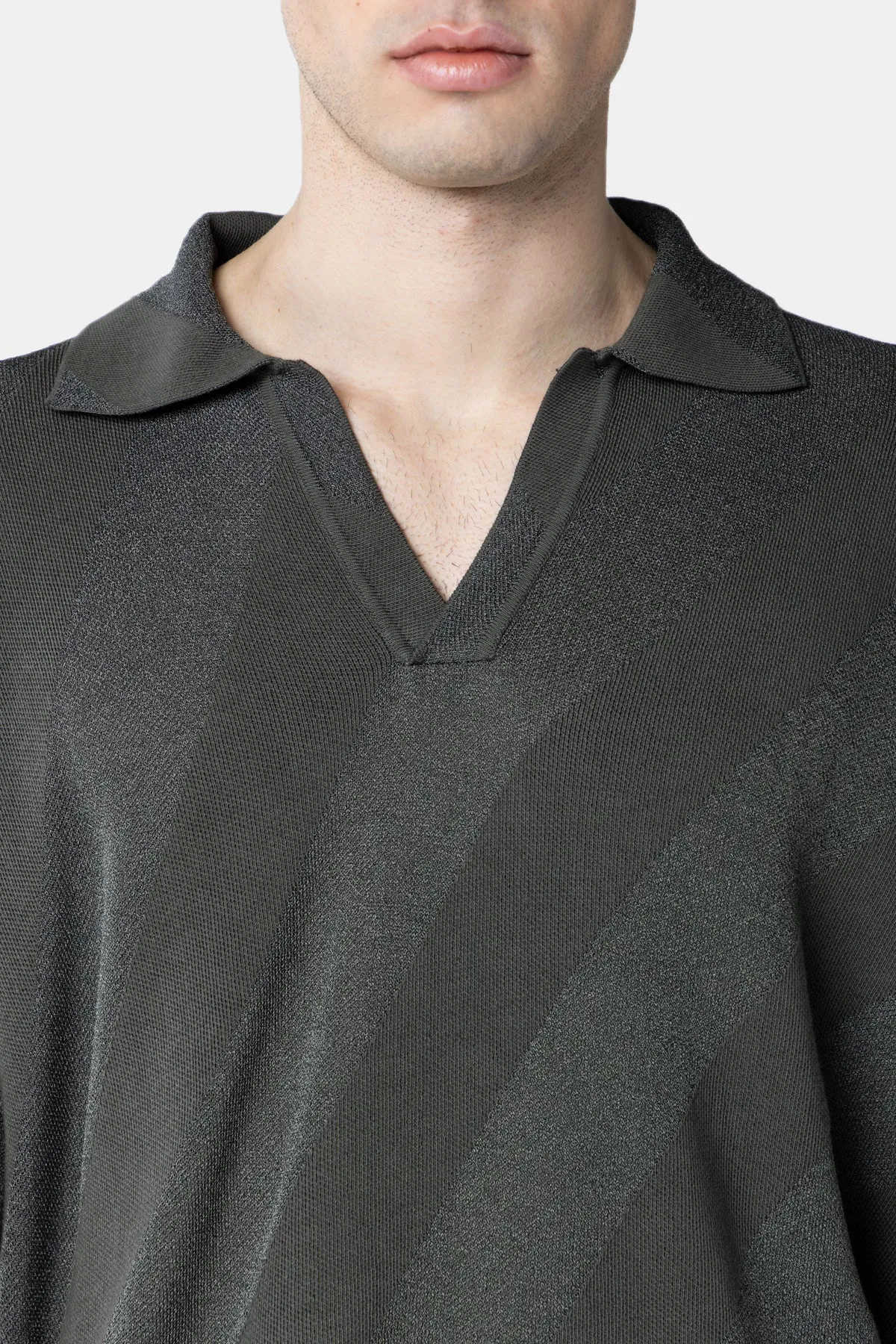 SHADOW STRIPE KNIT POLO sold by Bonsai product image thumbnail 5