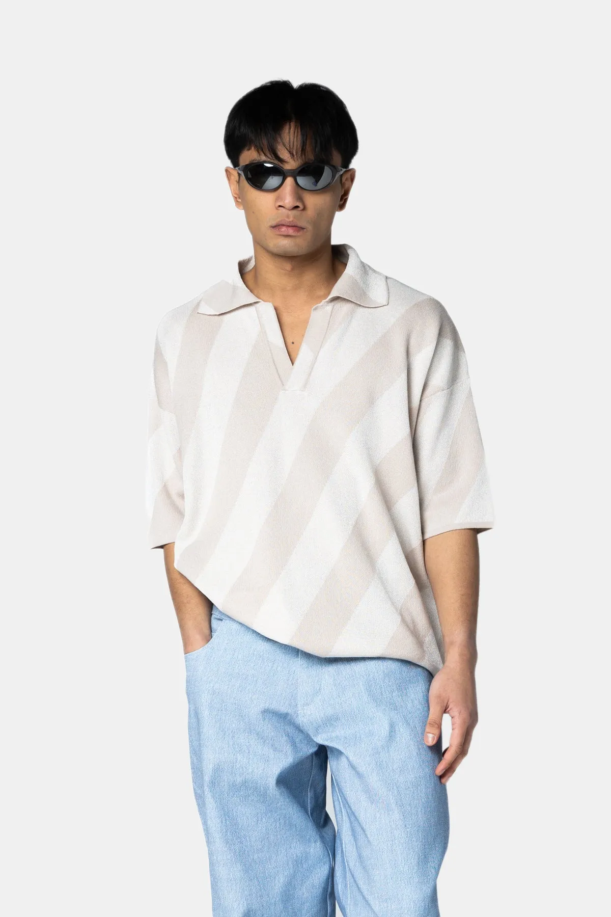 DUNE STRIPE KNIT POLO sold by Bonsai product image thumbnail 4