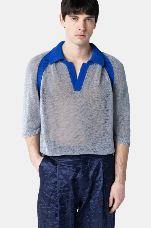 LIQUID STEEL KNIT POLO made by Bonsai