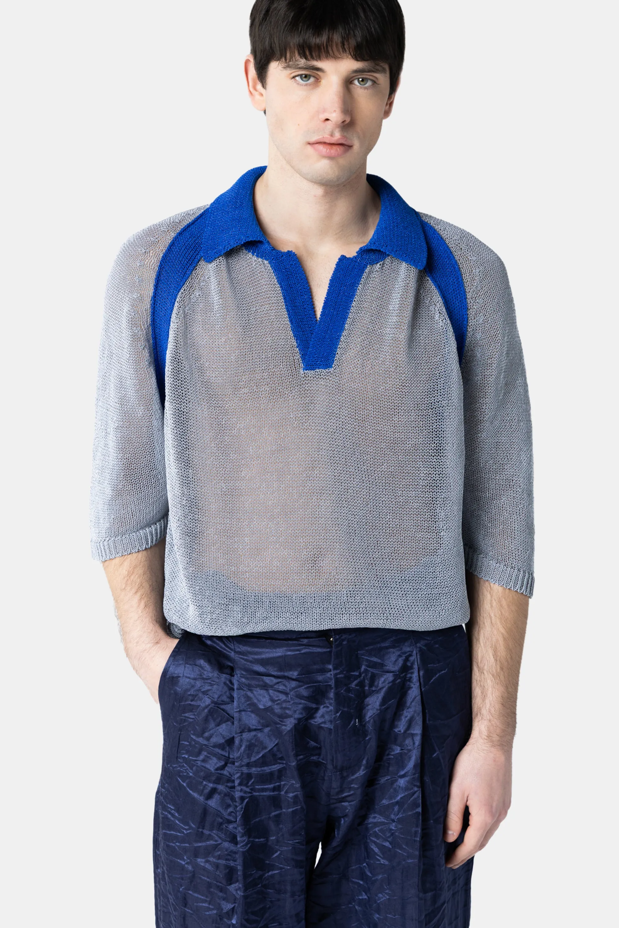 LIQUID STEEL KNIT POLO sold by Bonsai