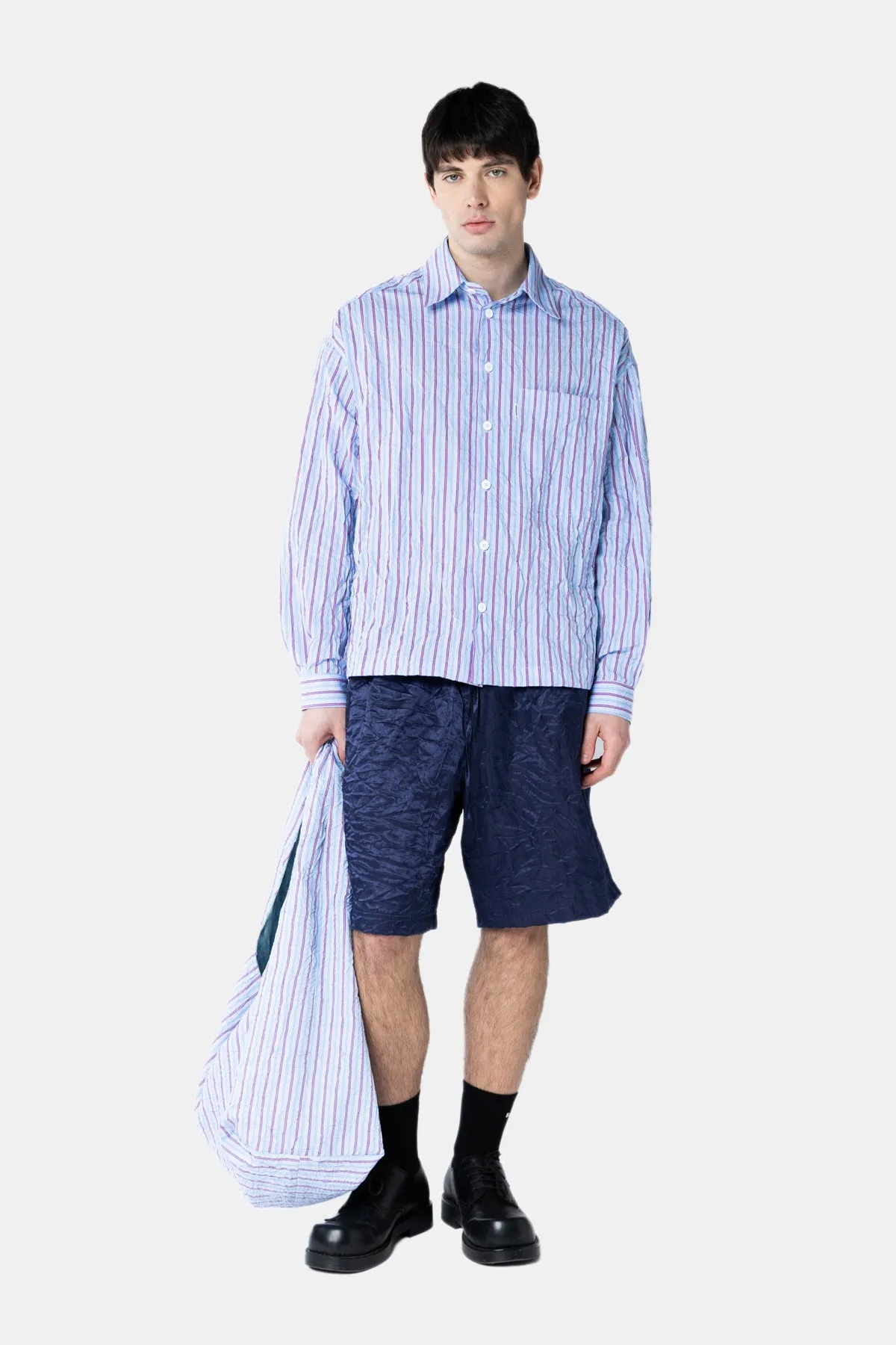 WRINKLED STRIPES BUTTON DOWN SHIRT sold by Bonsai