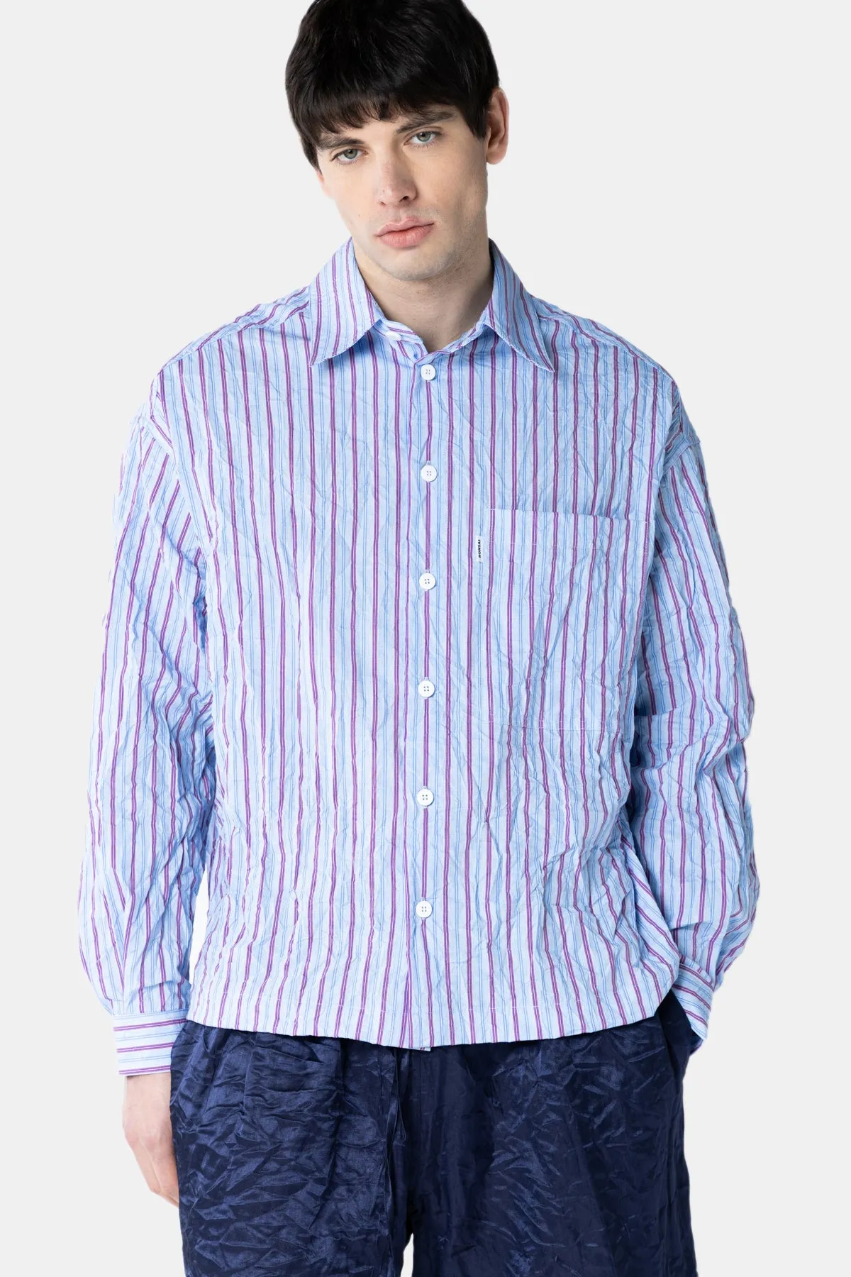 WRINKLED STRIPES BUTTON DOWN SHIRT sold by Bonsai product image thumbnail 5