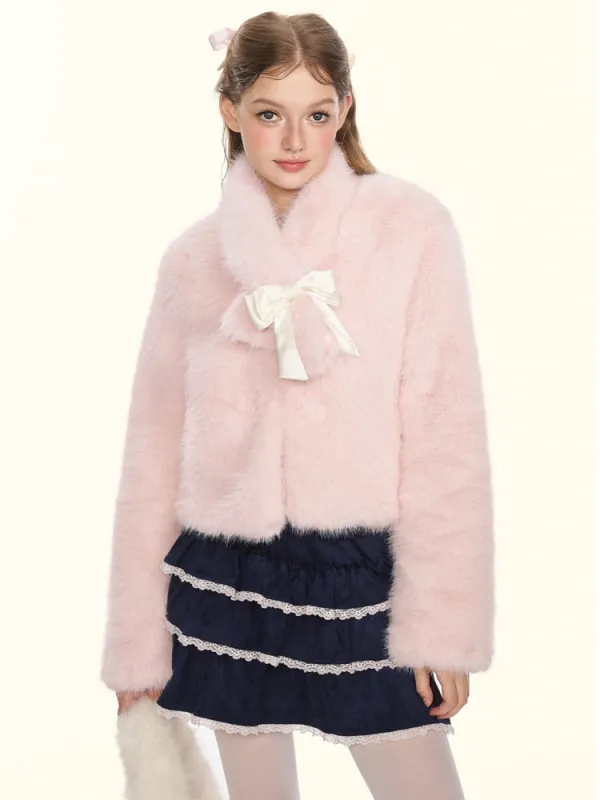 Blush Whisper Fox Fur Jacket sold by Ipinkustore