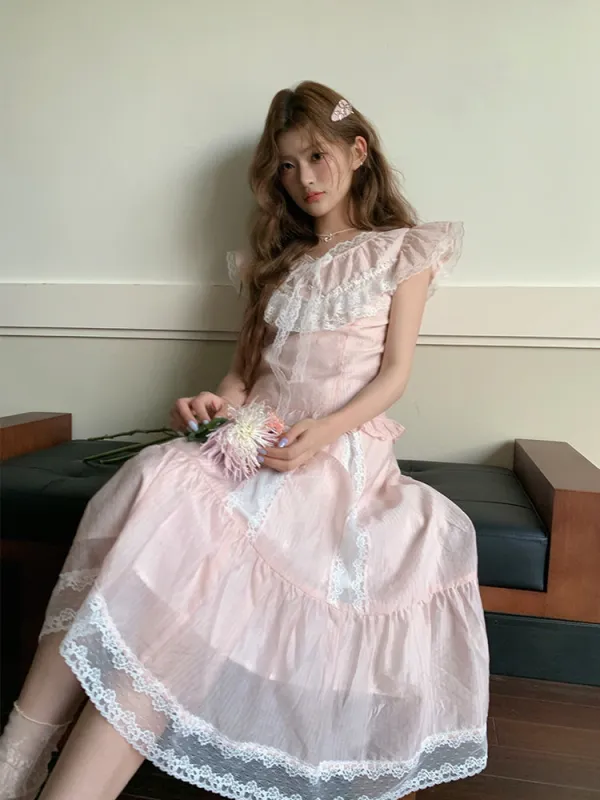 Cherry Cream Lace Ensemble sold by Ipinkustore