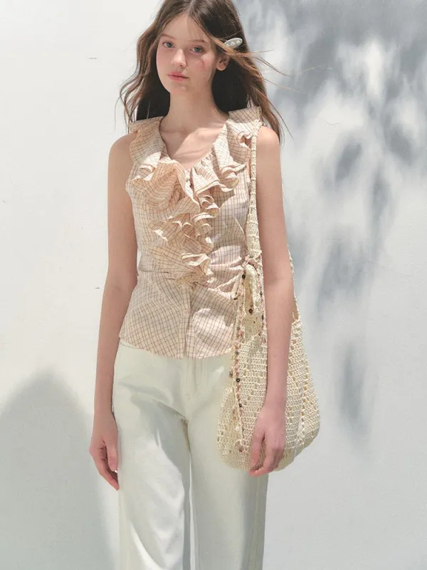 Peach Picnic Ruffle Blouse sold by Ipinkustore