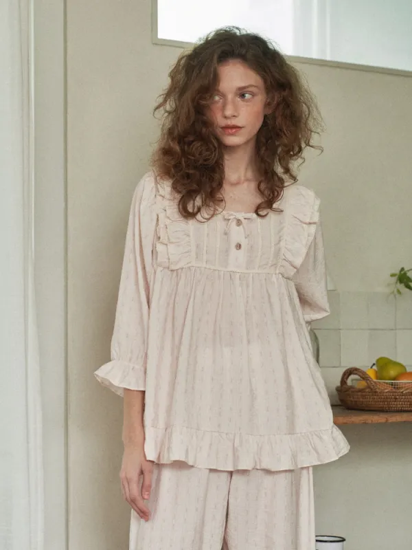 Frill Bloom Pajama Set sold by Ipinkustore