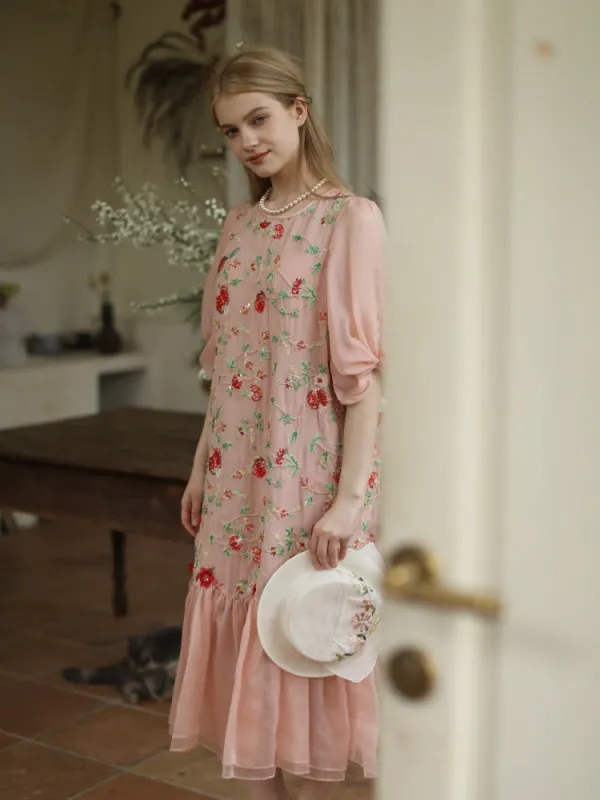 Garden Sonata Embroidered Dress sold by Ipinkustore