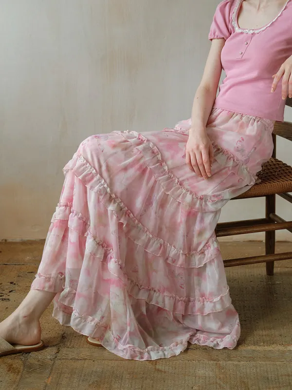 Poem in Petal Layered Skirt sold by Ipinkustore