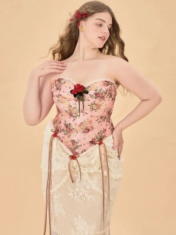 Rosette Garden Corset Top sold by Ipinkustore