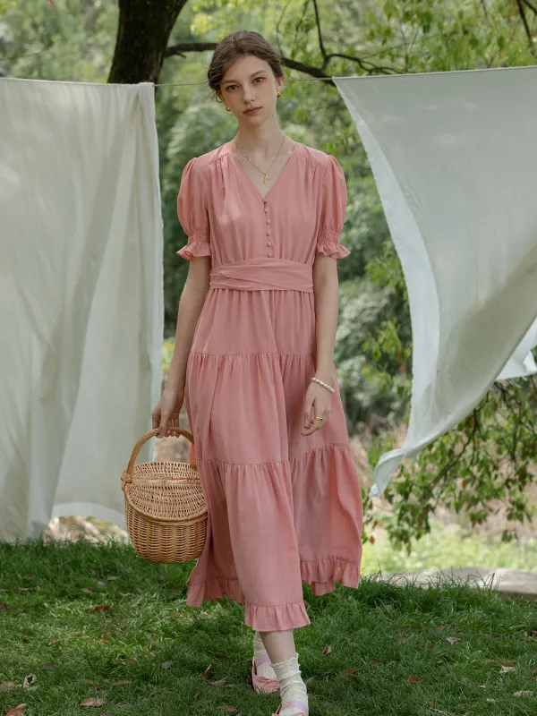 Wild Rose Tiered Cotton Dress sold by Ipinkustore