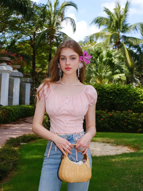 Blossom Puff Sleeve Blouse sold by Ipinkustore