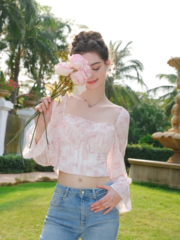 Ethereal Blossom Puff Sleeve Blouse sold by Ipinkustore
