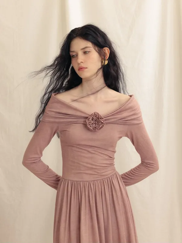 Rosette Elegance Knit Dress sold by Ipinkustore