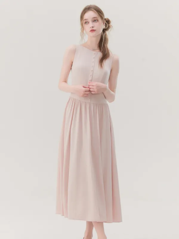 Romantic French Cotton Blend Long Dress made by Ipinkustore
