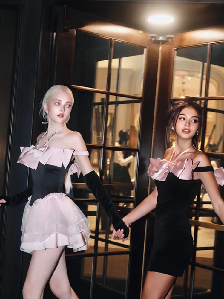 Black Pink Bow Birthday Dress sold by Ipinkustore