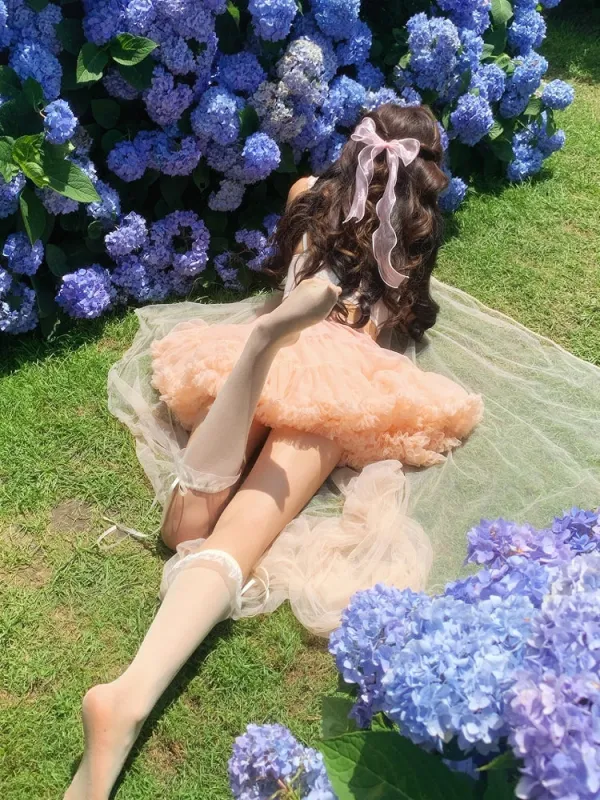 Sakura Ruffle Tulle Skirt sold by Ipinkustore