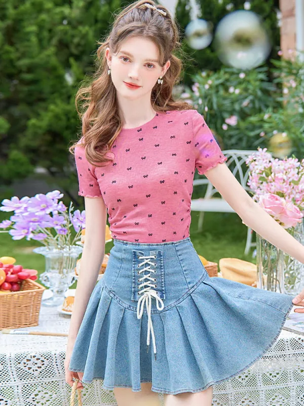 Ribbon Pattern Lovely T-Shirt sold by Ipinkustore