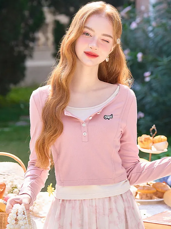 Oops Cozy Layered Crop Top sold by Ipinkustore