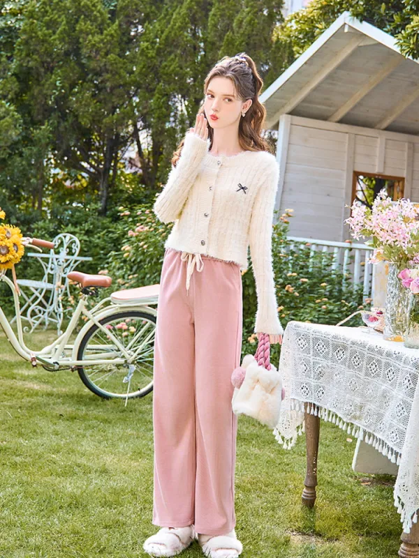 Rose Soft Ribbed Pants sold by Ipinkustore
